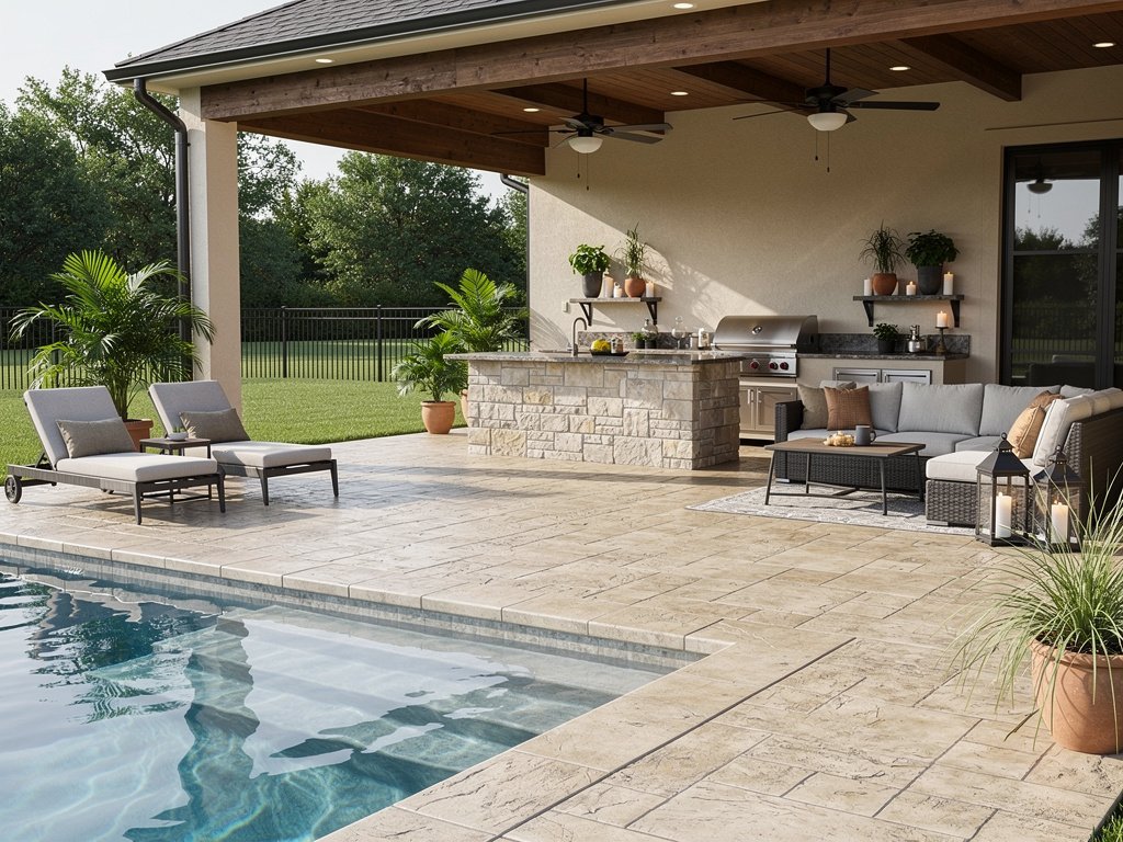 Concrete patio installation in Klein Texas